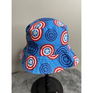Marvel Captain America Bucket Sun Hat Child Size Red White Blue